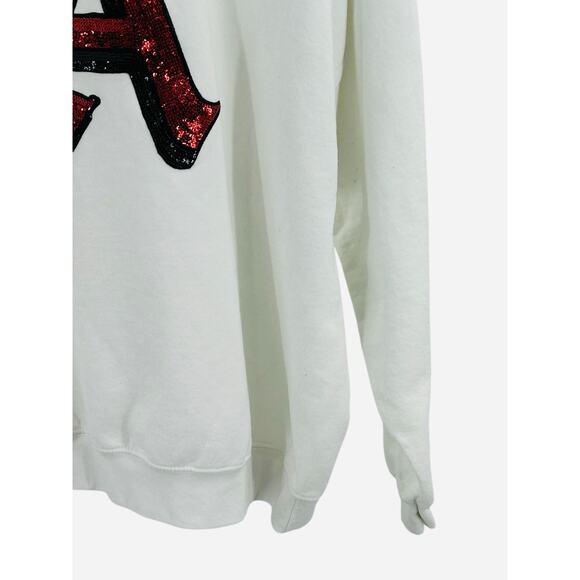 Alabama Crimson Tide Sequin A Sweatshirt Gildan White XL Long‎ Sleeve Women’s - Picture 4 of 7
